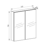 Mereo Aira, Ponte kúpeľňová galerka 60 cm, zrkadlová skrinka, dub Kronberg CN716GD