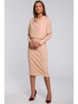 Dámske pletené šaty S245 Beige - Stylove S/M béžová
