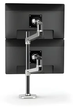 Ergotron LX Dual Stacking Arm Tall Pole strieborná / Stolový držiak s ramenom pre dvoch LCD / max. 40" / flexibilný (45-549-026)