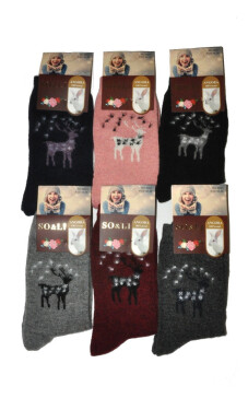 Dámske ponožky 002/14 Angora burgundy - WiK SO&LI 35-38