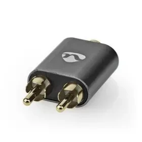 Nedis Stereo audio adaptér 2x RCA (M) - jack 3.5 mm (F) sivá / pozlátený (CATB22255AL)