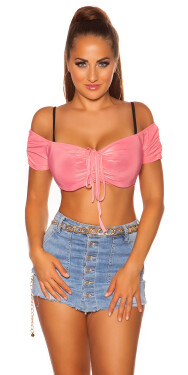 Sexy KouCla Off Shoulder Crop Top Einheitsgroesse