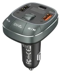 Vention čierna / Autonabíjačka s FM transmitterom / 3x USB (USB-C + 2x USB-A) / USB-C PD 30W / QC3+ (FFLB0)