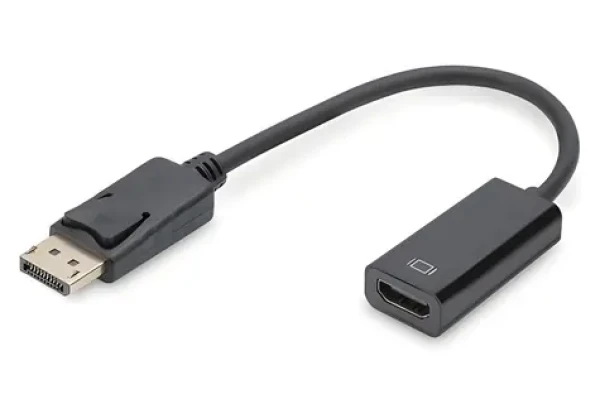 Digitus DisplayPort - HDMI adaptér čierna / Adaptér / DisplayPort - HDMI / 0,15 m / Full HD (DB-340400-001-S)