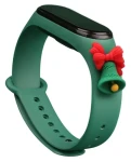 Hurtel Strap Xmas tmavo zelená / Remienok / XIAOMI Mi Band 3/4 / s rolničkou