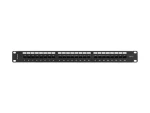 Lanberg 24 Port 1U / Patch panel / 19" / Cat.6 UTP / čierny / s organizérom káblov (PPU6-1124-B)