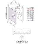 CERANO - Sprchová zástena Walk-in Crystal Ľ/P - 8 mm - bezvzperový systém - zlatá, bronzové sklo - 60x200 CER-690364