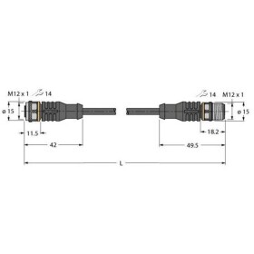 Turck RKC4.4T-0.6-RSC4.4T/TXL3013 upravený zástrčkový konektor pre senzory - aktory, 6630917, piny: 4, 0.60 m, 10 ks; 6630917