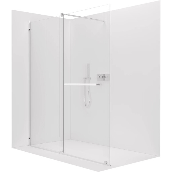 CERANO - Sprchová zástena Walk-in Medin Ľ/P - 8 mm - chróm, transparentné sklo - 160x195 - dvojdielna posuvná CER-478000