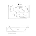 AQUALINE - ORAVA vaňa 150x90x38cm, pravá, biela G1591