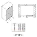 CERANO - Sprchové posuvné dvere Varone LINE Ľ/P - 6 mm - čierna matná, grafitové sklo - 140x195 CER-478117