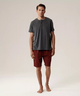 Pyžamo Atlantic NMP-397 kr/r S-2XL vínově šedá XL