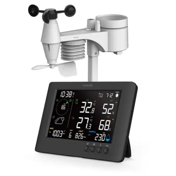 Sencor SWS 10500 meteostanica čierna / farebný LCD / bezdrôtový snímač (8590669385461)