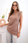 Elegantná dámska blúzka s volánikmi a asymetrickým strihom camel UNI