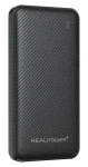 RealPower PB-10000 PLUS čierna / Powerbanka 10000 mAh / 2x USB-A / 1x USB-C / 20W (557605)