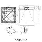 CERANO - Sprchová vanička obdélníková Enzo - SMC/minerální kompozit - strukturovaná bílá matná - 100x90x3 CER-666064