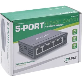 InLine 5-portový Gigabit switch / Switch / 1000 Mbit/s / bez ventilátora / Plug Play (32305O)