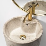 REA - Voľne stojace umývadlo Blanka Natural Matt Marble 40x40 REA-U4664