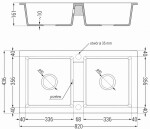 MEXEN/S MEXEN/S - Mario granitový drez 2-bowl vrátane batérie Aster, čierna/zlatá metalik 6504-75-73450-07-B