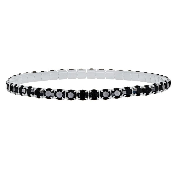 CRYSTalp Elastický tenisový náramok s čiernymi kryštálmi Aura 22270.JET.E