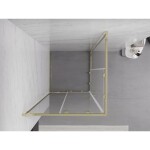 MEXEN - Exo štvorcový posuvný sprchovací kút 100 x 100, transparent, zlato 8111-100-100-50-00