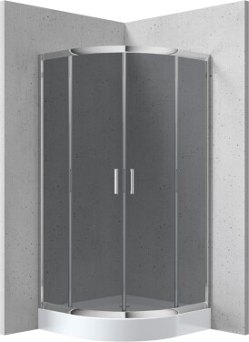 DEANTE - Sprchovací kút Funkia, štvrťkruh, s vaničkou, 90x90 cm KYPZ451K
