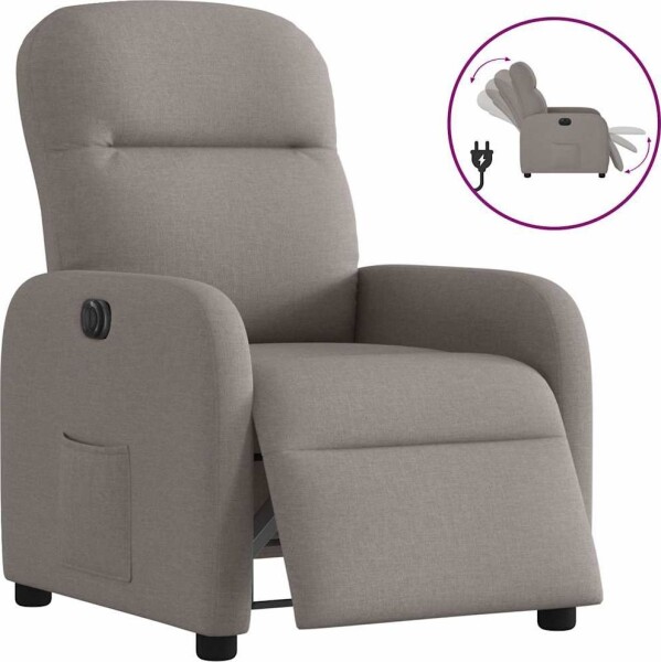 VidaXL vidaXL elektrickýfotel rozkładany, farba taupe, obity tkaniną