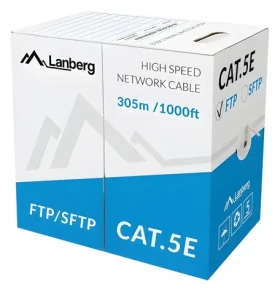 Lanberg LCF5-11CU-0305-S sivá / Sieťový kábel / Cat5e / F/UTP / 305 m (LCF5-11CU-0305-S)