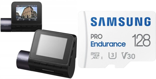 70mai Wideorejestrator Dash Cam A410 + Karta Samsung PRO Endurance 2022 MicroSDXC 128 GB Class