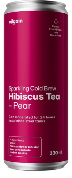Vilgain Cold Brew ibištekový čaj – hruška sytený 330 ml