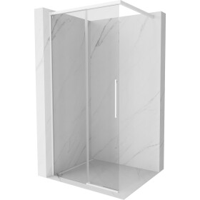 MEXEN/S - Rox Sprchová zástena WALK-IN 115 x 200, transparent 8 mm, biela 8C2-115-003-20-00