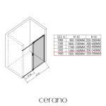 CERANO - Sprchovací kút Santoro - pravá - 6 mm - chróm, mliečne sklo - 140x80 - posuvný CER-665854