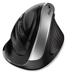 Genius Ergo 8250S čierno-strieborná / vertikálna bezdrôtová myš / 1600 dpi / 6 tlačidiel / 2.4GHz (31030031401)