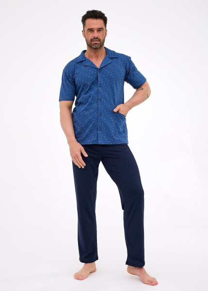 Cornette 318/57 cr/r 3XL-5XL pánske pyžamo bez zipsu džínovina 4XL