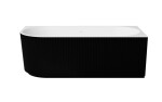 BESCO - Voľne stojaca vaňa DENAYA čierna/biela, sifón so štrbinovým prepadom - Farba - Čierna / biela, Farba sifónu - Chróm, Rozmer vane - 150 × 75 cm, Spôsob prevedenia - Pravé VANDENA150BWP