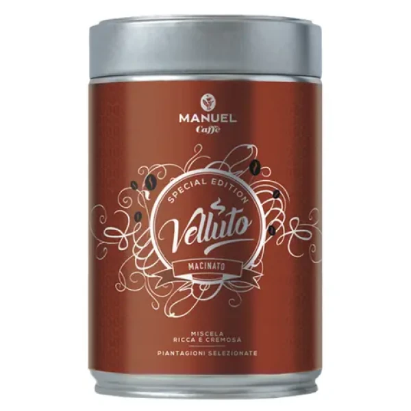 Manuel Caffé VELLUTO 250 g / Mletá káva / 80% Arabica 20% Robusta (8006536201760)