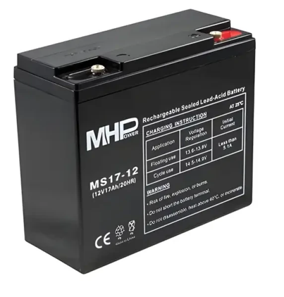 MHPower AGM 12V/17Ah / Olovený akumulátor / VRLA / Terminál T1-M6 (MS17-12)
