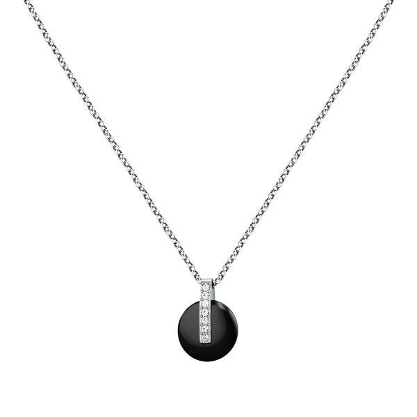 Trussardi Dámsky oceľový náhrdelník s kryštálmi T-Round TJAYF04