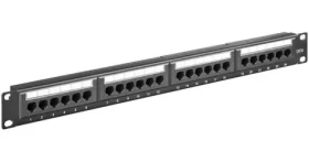 MicroConnect Patch panel CAT6 24 portov pre 1U rack 19" čierna (PP-013)