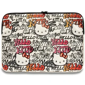 Hello Kitty PU Metal Logo béžová / Puzdro na notebook / 14" (HKCSZPDGPTE)