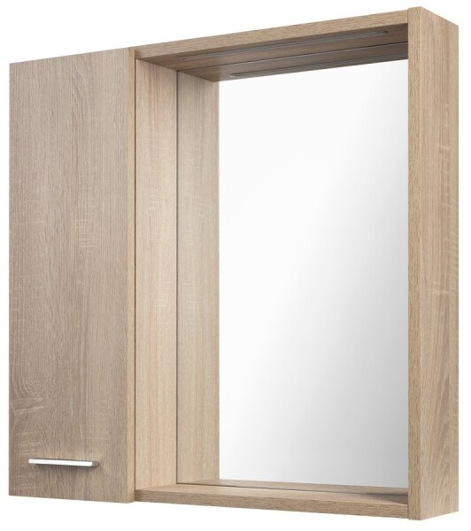 AQUALINE - ZOJA/KERAMIA FRESH STRIP galérka s LED osvetlením 60x60x14cm, ľavá, dub platin 45027S