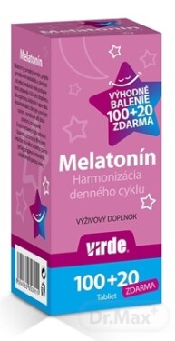 VIRDE Melatonín 100 + 20 tabliet ZADARMO