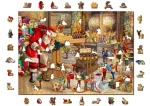 Wooden City Drevené puzzle Santova dielňa 2v1