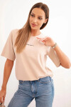 Dámska bavlnená blúzka s potlačou Minimal beige UNI