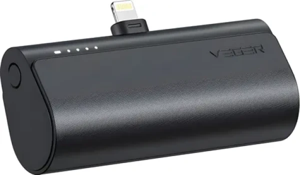Veger PlugOn čierna / Powerbanka / 5000 mAh (PLUGON-L)