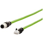 Metz Connect 142M4D15010 M12 sieťové káble, prepojovacie káble CAT 5e S/UTP 1.00 m zelená krytie PUR, odolný proti kyselinám, odolný proti ozónu, odolný proti; 142M4D15010
