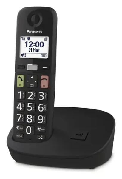 Panasonic KX-TGU110FXB čierna / Bezdrôtový telefón / DECT / LCD displej 1,8 "/ výdrž 250 h