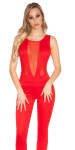 Sexy Koucla jumpsuit with Sexy net-applications red