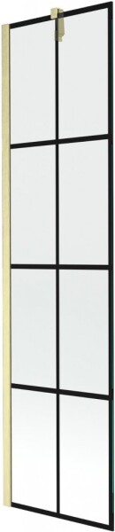 MEXEN/S - Next vaňová zástena FIX 50 x 150, čierna vzor, zlatá kartáčovaná 895-050-000-00-77-55