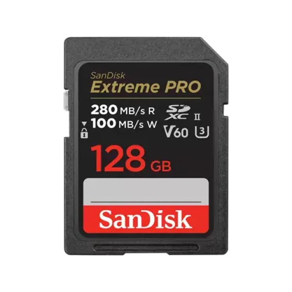 SanDisk Extreme PRO SDXC 128GB / Pamäťová karta / Class 10 / UHS-II U3 / V60 / čítanie: 280 MB/s / zápis: 100 MB/s (SDSDXEP-128G-GN4IN)